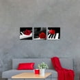thumbnail image 5 of 3 Pcs Modern Canvas Painting Black and White Red Rose Canvas Art Rose and Piano Keyboard Wall Art Music Decorations Flower Picture on Canvas for Home Decor Giclee Framed Artwork for Wall, 5 of 6