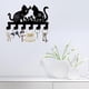 thumbnail image 5 of Colgador de llaves de metal con forma de gato para colgar en la pared, de hierro, con 6 ganchos, organizador de llaves de metal, color negro, 5 of 9