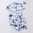 thumbnail image 3 of ZACPNCV Womens Short Sleeve Pajama Set Button Down Collared Top with Print Shorts Milk Silk Soft Lightweight Summer Sleepwear, 3 of 8
