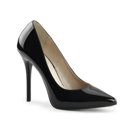 3' Platform Black Pump - Womens High Heel Pumps Black Pointed Toe Shoes 5 Inch Heels Hidden Platform