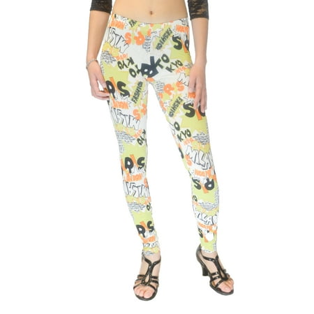 Vivian's Fashions Long Leggings - Multi-Color Prints (Junior/Junior Plus Sizes)