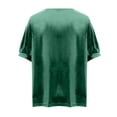 thumbnail image 5 of Laqbezok Women V-Neck Sequin Sparkly Velvet Short Puff Sleeve Party Top Fashion Sparkle Outfit, 5 of 6