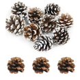 thumbnail image 2 of 6/9pcs Christmas Tree Pendant Artificial Pinecone with Snow Primary Pine Cones 4/6cm Xmas New Year Wreath Hanging Decoration, 2 of 5
