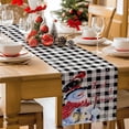 thumbnail image 2 of Christmas Table Runner Snowman with Cardinal Bird Table Runners Black Buffalo Palid Cotton Linen Dresser Scarf Kitchen Dining Table Decor for Christmas Holiday Party Decor 13x72 Inch, 2 of 9