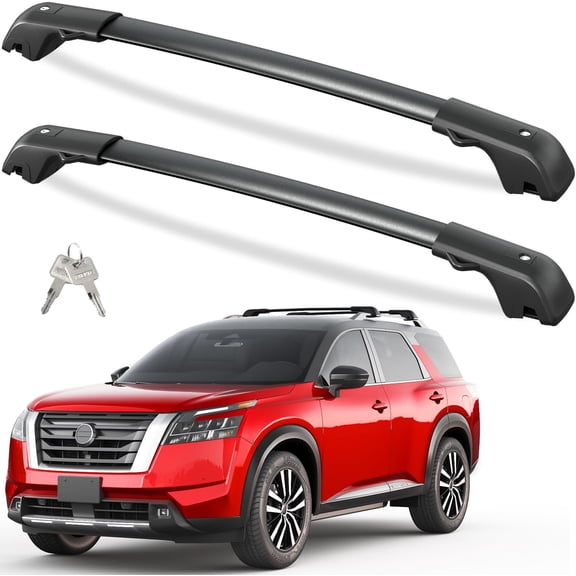 HRT 300 lbs Lockable Roof Rack Cross Bars for Nissan Pathfinder 2022-2026 SV/SL/Platinum with Raised Rails - Heavy Duty Aluminum Roof Rails