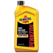 (4 pack) Pennzoil High Mileage Full Synthetic 5W-20 Motor Oil, 1 Quart