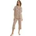 thumbnail image 4 of Jaclyn NY Short Sleeve & Capri Notch Collar Pajama Set (Juniors & Women), 4 of 4