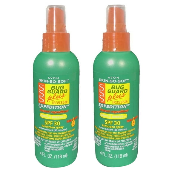 2 Bottles - Avon Skin so Soft Bug Guard Plus Expedition SPF 30 Pump Spray
