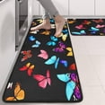 thumbnail image 2 of Kitchen Rugs Sets Of 2,Black Blue Yellow Butterfly Pattern Anti Fatigue Kitchen Mat Rugs Non Slip Washable,Decorative Kitchen Floor Mats for Kitchen,Sink,Laundry,17"x47"+17"x47", 2 of 5