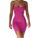 thumbnail image 1 of Color sólido verano falda de tirantes delgada sin tirantes sexy vestido elástico Irfora Rosa 3XL, 1 of 5