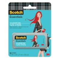 Scotch Essentials Wardrobe Tape Strips, White, 36 Strips/Pack