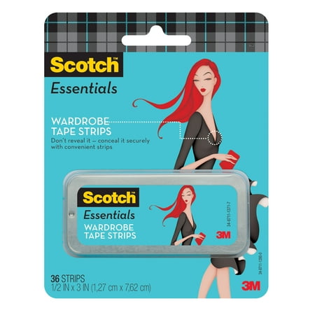 Scotch Essentials Wardrobe Tape Strips White 36 Strips Pack