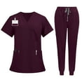thumbnail image 4 of Scrubs for Men Set – short Top and Pants Mens Scrub Sets with Pocket Wine XL, 4 of 4