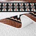 thumbnail image 5 of Erosebridal Brown Western Cowhide Bed Spread Queen for Women Men, Tribal Abstract Aztec Queen Coverlet Set, 3 Pieces, 5 of 7