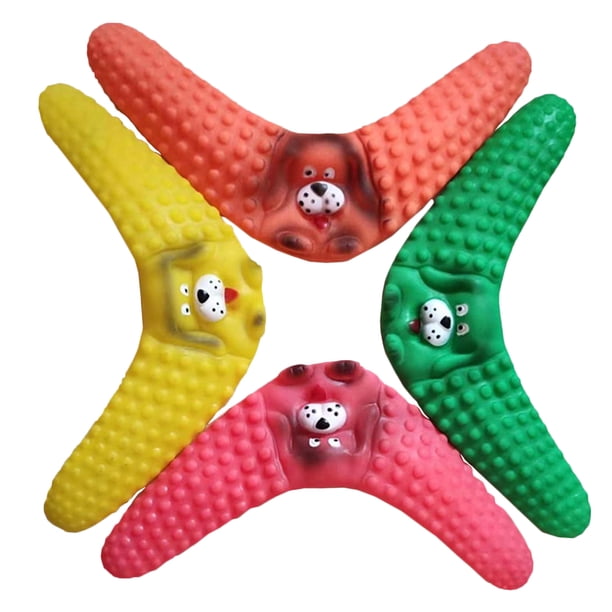 4 juguetes masticables tipo bumerán para mascotas, juguetes molares para perros, juguetes de goma para limpiar los dientes.