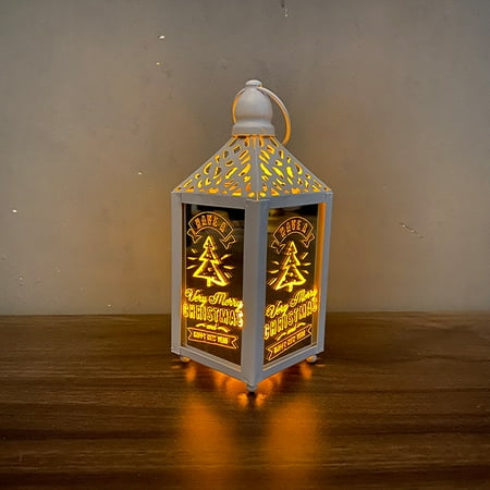 

EGNMCR Christmas Decorations Lights Christmas Wrought Iron Wind Lantern Small Lantern Led Luminous Decoration Lamp Ornament Pendant Lamp