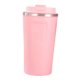 thumbnail image 3 of Taza térmica de acero inoxidable 304 con cierre de seguridad, gran capacidad, portátil, con tapa para oficina, color rosa, 510 ml, 3 of 13