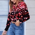 thumbnail image 2 of TaTaai Women's Casual Blouse Long Sleeve Button Down Shirt Floral Print Lapel Collar Soft Cotton Relaxed Fit Tunic Daily Wear Gift, 2 of 6