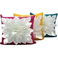 thumbnail image 2 of Flower Pillow, Decorative Throw Pillow, 17” Square Flower Pillows, 3D Effect with Dual Colors, Soft & Comfortable Fabric, Elegant Handmade, Perfect for Home, Hotel, Lobby, 2 of 5