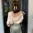 thumbnail image 4 of Women's Thin Trendy Shrug Open Front Cropped Cardigan Batwing Long Sleeves Short Coat/Sweater, 4 of 5