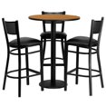 thumbnail image 2 of Flash Furniture 30Rd Laminate Bar Table Set In Mahogany Top Mahogany Wood Seat, 2 of 2
