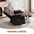 thumbnail image 2 of BeesClover Massage Swivel Rocker Recliner Chair with Vibration Massage and Heat Ergonomic Lounge Chair for Living Room with Rocking Function and Side Pocket, 2 of 8