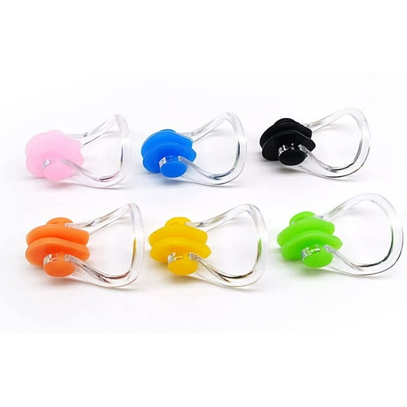 QUETO Pince-nez de natation en silicone étanche 6 Pcs pour enfants de 7 ans et plus (Lot de 6)