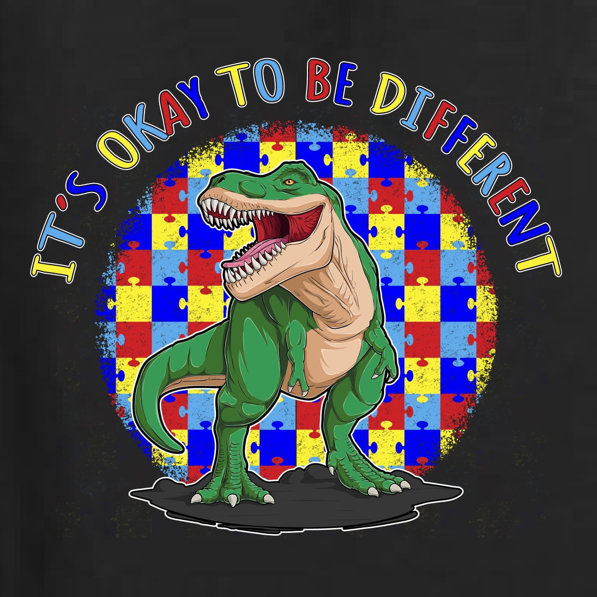 Wild Bobby Its Okay to Be Different | Dinosaur Autism Awareness Men Long Sleeve Shirt
