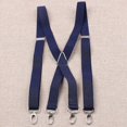 thumbnail image 1 of 25cm Width Unisex Adult Suspenders Men 4 hooks Suspender Adjustable Elastic X Back Women Braces Solid Color, 1 of 5