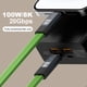thumbnail image 3 of Cable Carga USB C A 100W (20cm) Verde, 3 of 9