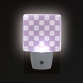 thumbnail image 3 of Purple Floral Tile Pattern LED Night Light Sensor Lamp Plug-in Adjustable Brightness 2 Pack, 3 of 7