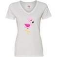 thumbnail image 3 of Inktastic Cute Flamingo, Baby Flamingo, Pink Flamingo, Bird Women's V-Neck T-Shirt, 3 of 5