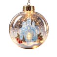 thumbnail image 2 of Qwtwty Glowing Christmas Tree Decorations Story Ornament, Light-Up Shatterproof Clear Christmas Themed Hanging Ball Decoration with Warm LED Light, 2 of 7