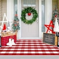 thumbnail image 3 of OMA Red and White Plaid Rug, 4' x 6' Christmas Front Porch Outdoor Rug, Handwoven Cotton Washable Rug for Layered Door Mats, Holiday Entryway and Home Décor, 3 of 14