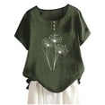 thumbnail image 2 of Babysbule Hauts pour Femmes en Liquidation Mode Femme Col Rond Manches Courtes Blouse T-Shirt Imprimé Hauts Amples, 2 of 4