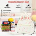 thumbnail image 5 of Lunch Bag for Women Men - Cute Corduroy Insulated Tote Box, Large Capacity Reusable Cooler Bag for Work, Picnic, Travel,Pink Butterfly, 5 of 9