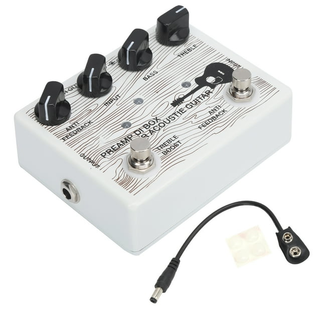 Oubit Audio Preamplifier,Pedal Electric Preamp for DI Boxfor Acoustic Guitars Guitar Preamp Solid Performance