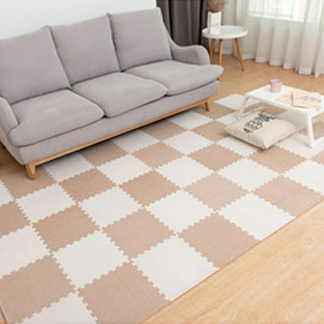 Interlocking Foam Mats Floor Mats Short Fluffy Carpet Tiles Soft Baby Playmat Puzzle Floor Mat Kids Play Floor Mat（9PCS）