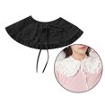 thumbnail image 4 of Chal de chifón de encaje falso cuello decorativo pajarita gargantilla - Negro Salvador Cuello falso de gasa para mujer, 4 of 7