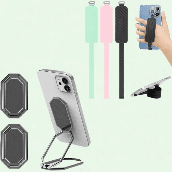 3 Pcs Reusable Phone Grip with Stand Silicone Phone Loop & 360° Rotation Cell Phone Ring Holder Finger Kickstand