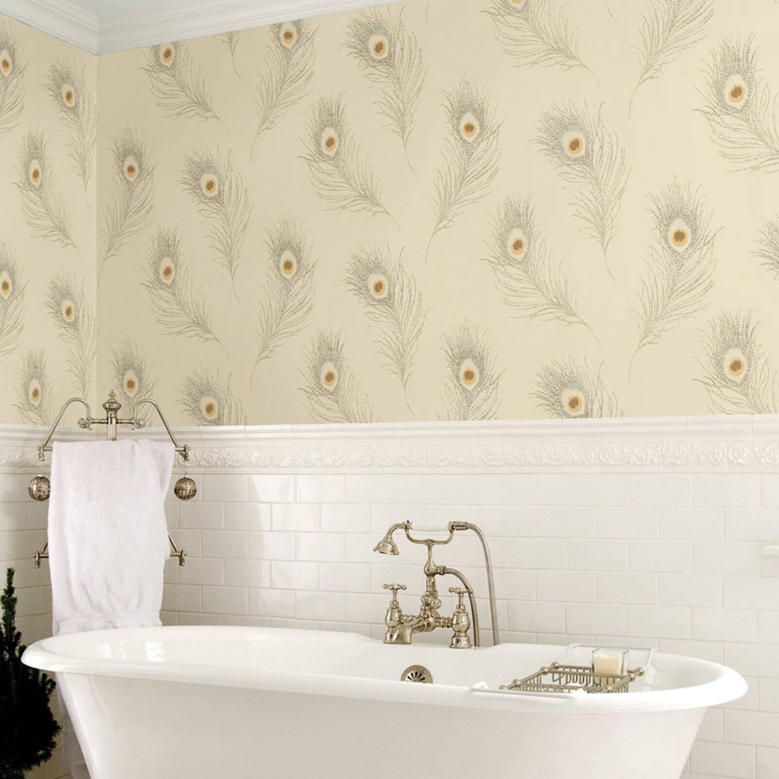 Peacock Grey Gloria Wallpaper