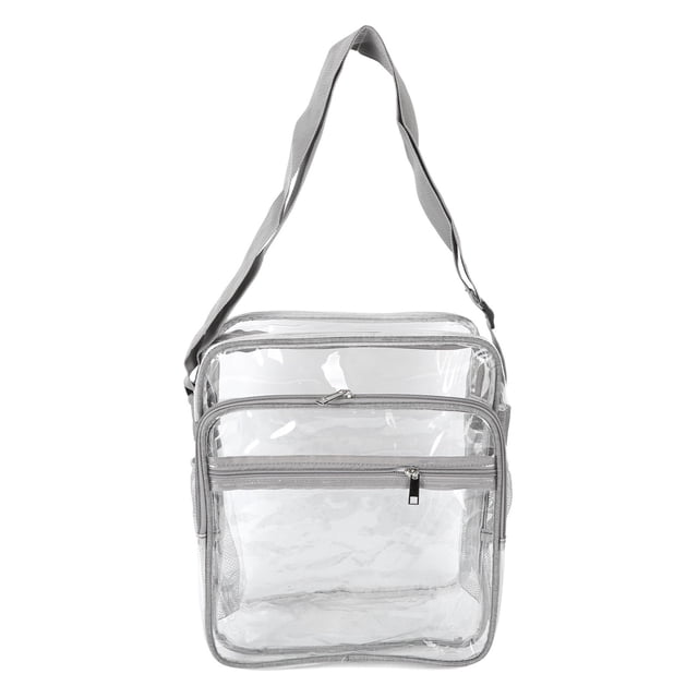 Bolso de hombro transparente Bolso de hombro transparente de PVC ligero de gran capacidad para viajes Conciertos Eventos deportivos Gris YUNYI BRAND Deportes