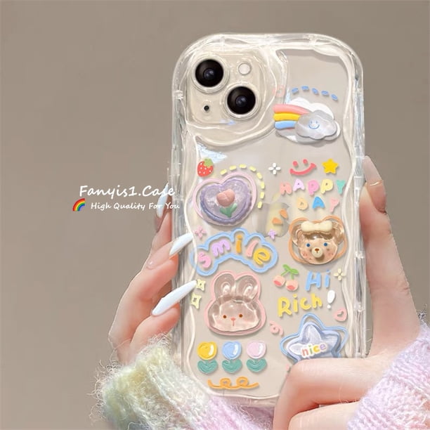 OPPO A17 A16 A15 A58 A57 A98 A78 A5S A3S A53 A32 A33 A5 A9 A54 A55 A76 A95 A93 A94 A55 A1 Pro A97 A96 Reno7 6 5 5F 4F Nube Conejo Funda De Teléfono Creativa Protección Suave Espalda Co