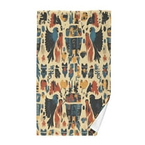 Yayeee 100% Cotton Hand Towels for Bathroom 16" x 28" Kitchen Towel, Red Geometric