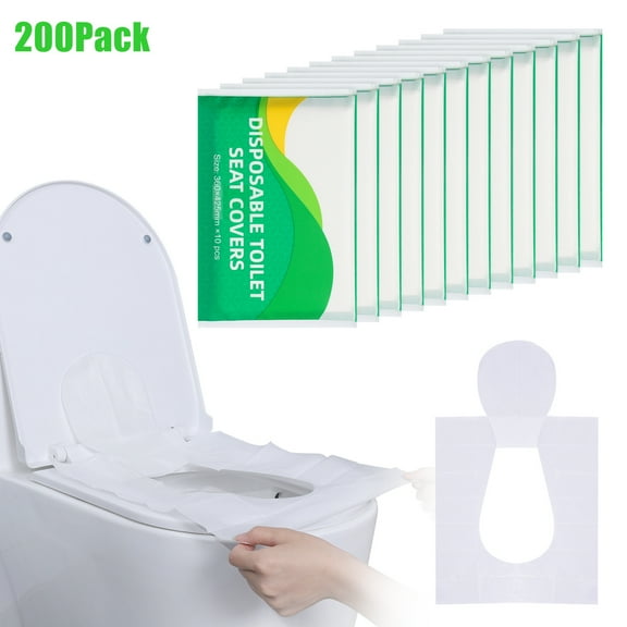 Abaima 200 Pack Toilet Seat Covers Disposable, Flushable, Ideal for Kids and Adults, Individually Wrapped for Travel, Toddlers Potty Training in Public Restrooms,Airplane,Camping