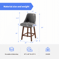 thumbnail image 6 of ZAFLY 26" Counter Height Bar Stools, Leather Chairs with Backs, Barstools with Nailhead Trim, Retro Gray, 6 of 6