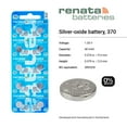 thumbnail image 2 of Renata 370 SR920W Batteries - 1.55V Silver Oxide 370 Watch Battery (2 Count), 2 of 5