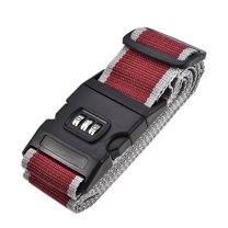 Uxcell Luggage Strap Suitcase Belt with Buckle, Combination Lock, 2Mx5cm Adjustable PP Red Gray