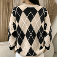 thumbnail image 4 of Sweaters for Women Oversized Knit Pullover Crewneck Colorblock Long Sleeve Fall Winter Tops, 4 of 4