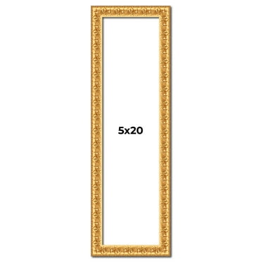 5x20 In Frame Gold Real Wood Picture Frame Width 1 inches | Interior Frame Depth 0.5 inches |